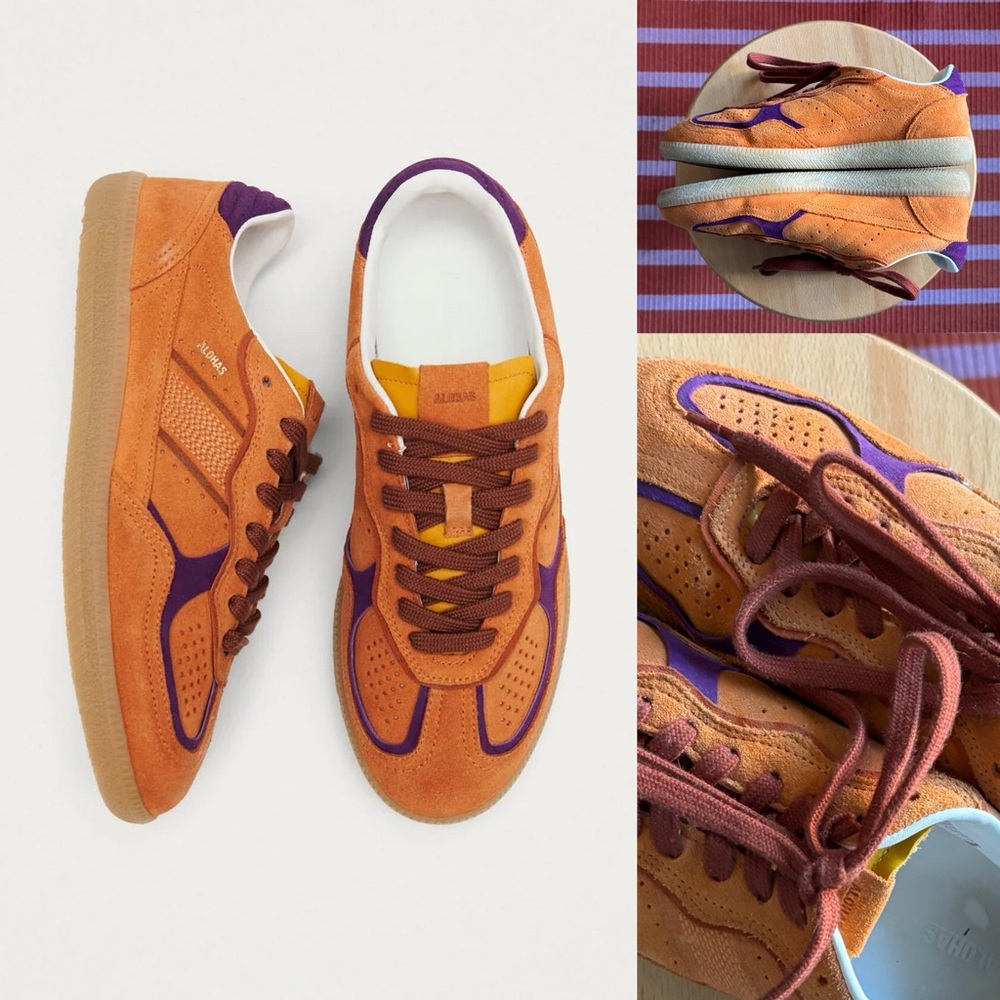 Tb.490 Alohas Rife Orange Leather Sneakers, Size 8 or 8.5